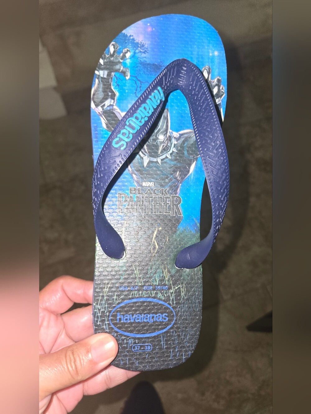 Havaianas Black Panther Blue Flip Flops